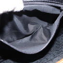 SAINT LAURENT Shoulder Bag Coated Canvas Black Brown gold Auth 144544-20