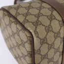 GUCCI GG Supreme Web Sherry Line Hand Bag PVC Beige Gold Auth 144545-9