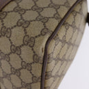 GUCCI GG Supreme Web Sherry Line Hand Bag PVC Beige Gold Auth 144545-16