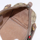 GUCCI GG Supreme Web Sherry Line Hand Bag PVC Beige Gold Auth 144545-19