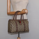GUCCI GG Supreme Web Sherry Line Hand Bag PVC Beige Gold Auth 144545-21