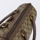 GUCCI GG Supreme Web Sherry Line Hand Bag PVC Beige Gold Auth 144545-6