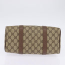 GUCCI GG Supreme Web Sherry Line Hand Bag PVC Beige Gold Auth 144545-5