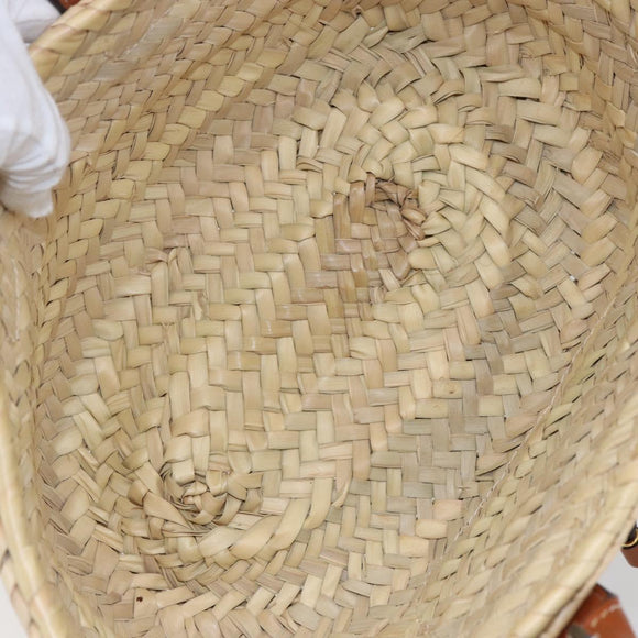 Chloe Mercy Tote Bag Raffia Leather Beige Brown Auth 144547A