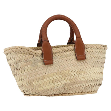 Chloe Mercy Tote Bag Raffia Leather Beige Brown Auth 144547A - 0