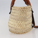 Chloe Mercy Tote Bag Raffia Leather Beige Brown Auth 144547A-3