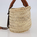 Chloe Mercy Tote Bag Raffia Leather Beige Brown Auth 144547A-4