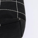 CHANEL Choco Bar COCO Mark Hand Bag Canvas Black Gold CC Auth 144563-13