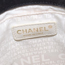 CHANEL Choco Bar COCO Mark Hand Bag Canvas Black Gold CC Auth 144563-15