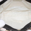 CHANEL Choco Bar COCO Mark Hand Bag Canvas Black Gold CC Auth 144563-16