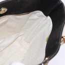 CHANEL Choco Bar COCO Mark Hand Bag Canvas Black Gold CC Auth 144563-17