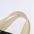 CHANEL Choco Bar COCO Mark Hand Bag Canvas Black Gold CC Auth 144563-8