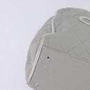 CHANEL Matelasse Hand Bag Canvas Gray Silver CC Auth 144564-9