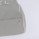 CHANEL Matelasse Hand Bag Canvas Gray Silver CC Auth 144564-14