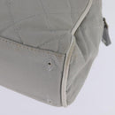 CHANEL Matelasse Hand Bag Canvas Gray Silver CC Auth 144564-16