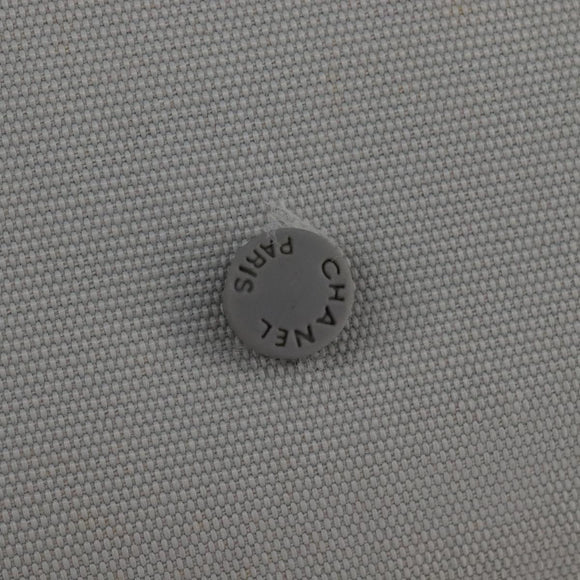 CHANEL Matelasse Hand Bag Canvas Gray Silver CC Auth 144564