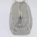CHANEL Matelasse Hand Bag Canvas Gray Silver CC Auth 144564-3