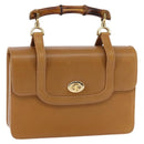 GUCCI Bamboo Hand Bag Leather Brown Gold 000 113 0231 Auth 144565-1