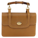 GUCCI Bamboo Hand Bag Leather Brown Gold 000 113 0231 Auth 144565-13