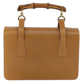 GUCCI Bamboo Hand Bag Leather Brown Gold 000 113 0231 Auth 144565 - 0