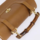 GUCCI Bamboo Hand Bag Leather Brown Gold 000 113 0231 Auth 144565-6