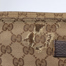 GUCCI GG Canvas Web Sherry Line Shoulder Bag Beige Silver 189751 Auth 144567-15