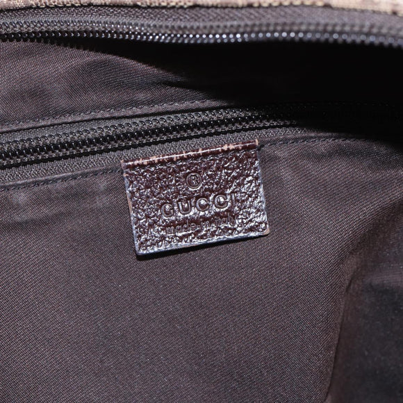 GUCCI GG Canvas Web Sherry Line Shoulder Bag Beige Silver 189751 Auth 144567