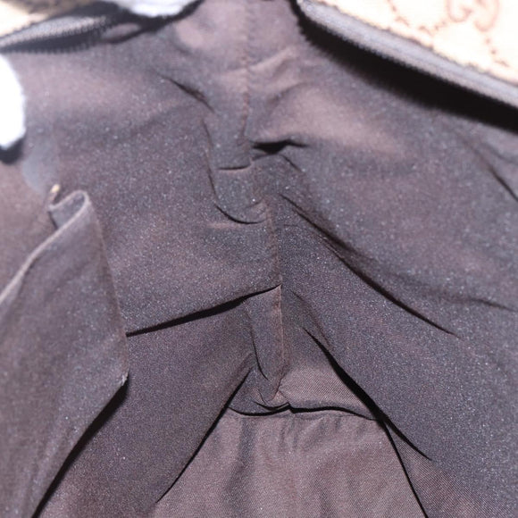 GUCCI GG Canvas Web Sherry Line Shoulder Bag Beige Silver 189751 Auth 144567