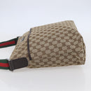 GUCCI GG Canvas Web Sherry Line Shoulder Bag Beige Silver 189751 Auth 144567-4