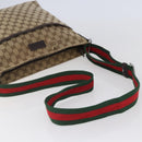 GUCCI GG Canvas Web Sherry Line Shoulder Bag Beige Silver 189751 Auth 144567-7