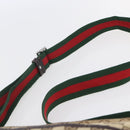 GUCCI GG Canvas Web Sherry Line Shoulder Bag Beige Silver 189751 Auth 144567-8