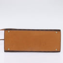 CELINE Macadam Canvas Hand Bag PVC Leather 2way Brown Gold Auth 144580-5