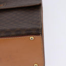 CELINE Macadam Canvas Hand Bag PVC Leather 2way Brown Gold Auth 144580-17