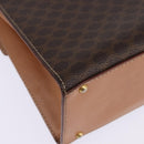 CELINE Macadam Canvas Hand Bag PVC Leather 2way Brown Gold Auth 144580-18