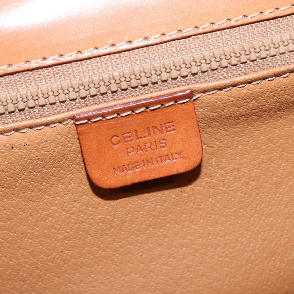 CELINE Macadam Canvas Hand Bag PVC Leather 2way Brown Gold Auth 144580