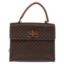 CELINE Macadam Canvas Hand Bag PVC Leather 2way Brown Gold Auth 144580-13