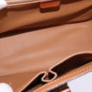 CELINE Macadam Canvas Hand Bag PVC Leather 2way Brown Gold Auth 144580-10