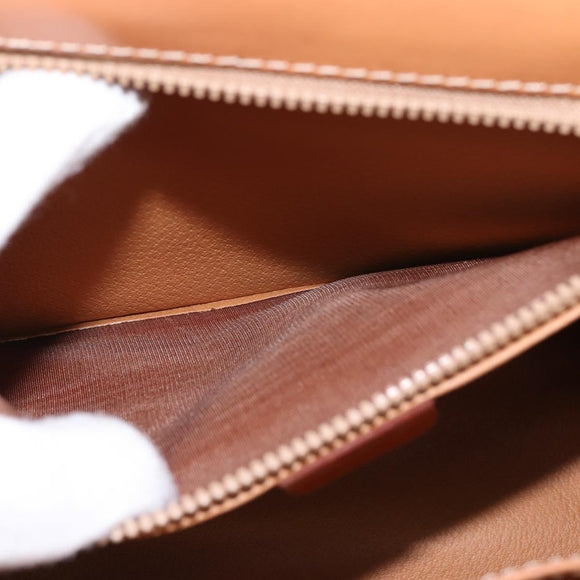 CELINE Macadam Canvas Hand Bag PVC Leather 2way Brown Gold Auth 144580