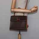 CELINE Macadam Canvas Hand Bag PVC Leather 2way Brown Gold Auth 144580-25