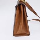 CELINE Macadam Canvas Hand Bag PVC Leather 2way Brown Gold Auth 144580-3