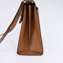 CELINE Macadam Canvas Hand Bag PVC Leather 2way Brown Gold Auth 144580-4