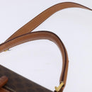 CELINE Macadam Canvas Hand Bag PVC Leather 2way Brown Gold Auth 144580-14