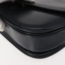 CELINE Chain Shoulder Bag Leather Navy Gold Auth 144581-14