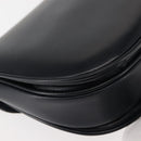 CELINE Chain Shoulder Bag Leather Navy Gold Auth 144581-15