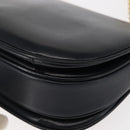 CELINE Chain Shoulder Bag Leather Navy Gold Auth 144581-16