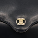 CELINE Chain Shoulder Bag Leather Navy Gold Auth 144581-17