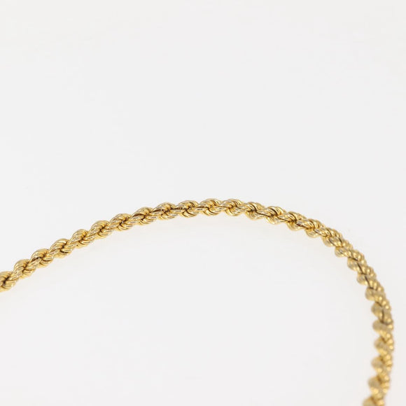 CELINE Chain Shoulder Bag Leather Navy Gold Auth 144581