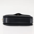 CELINE Chain Shoulder Bag Leather Navy Gold Auth 144581-5