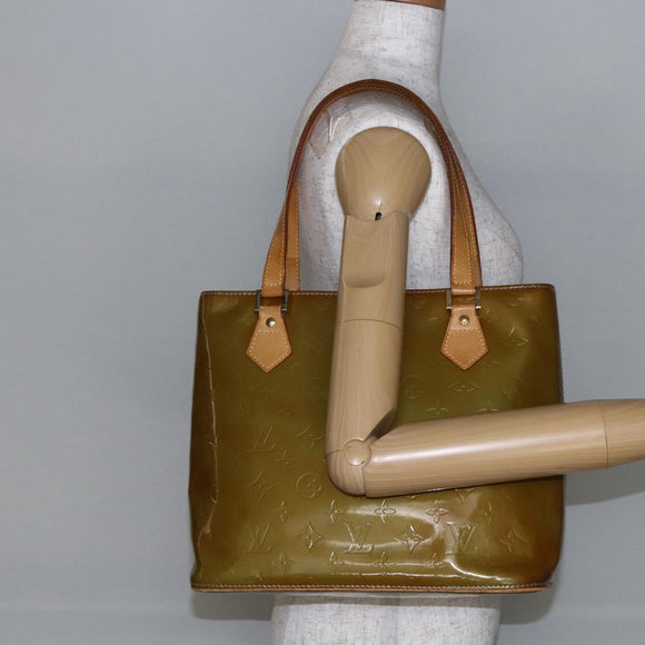 LOUIS VUITTON Monogram Vernis Houston Hand Bag Baby Blue M91005 LV Auth 144586