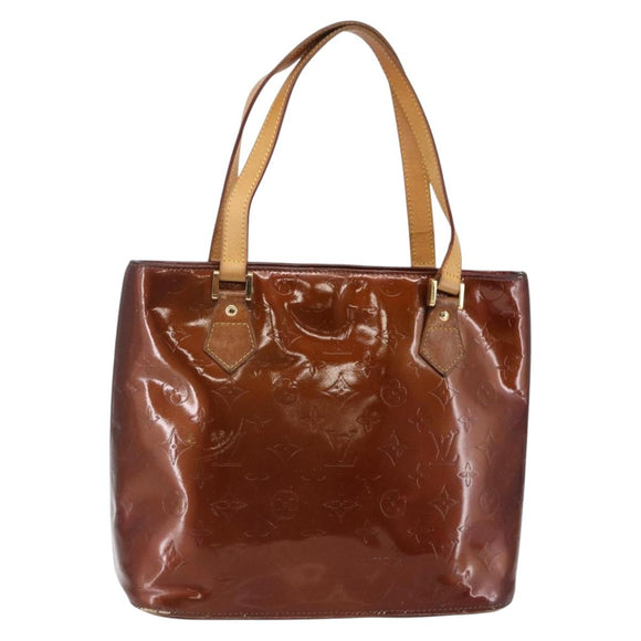 LOUIS VUITTON Monogram Vernis Houston Hand Bag Bronze M91122 LV Auth 144595